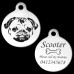 Pug Engraved 31mm Large Round Pet Dog ID Tag